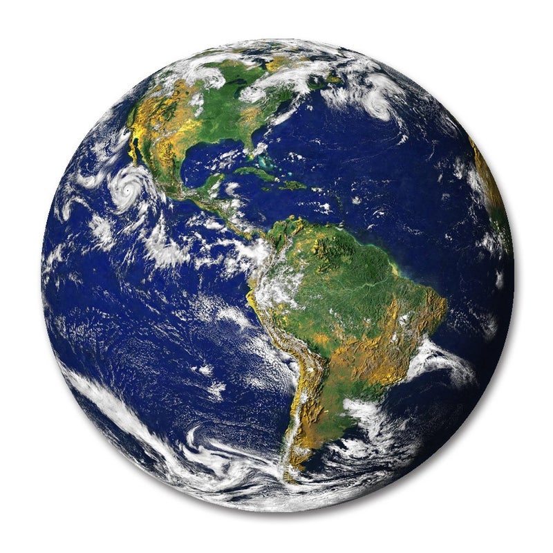 Smooffly Earth Round Mouse Pad, Earth Clouds Topography maps Mouse Pad Round Mat - Image 1